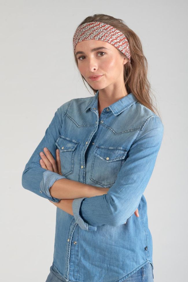 Halstuch Jadida mit orange-schwarzem Muster