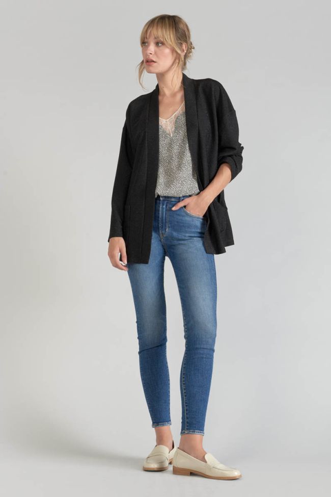 Top Lucine mit beigem und schwarzem Muster