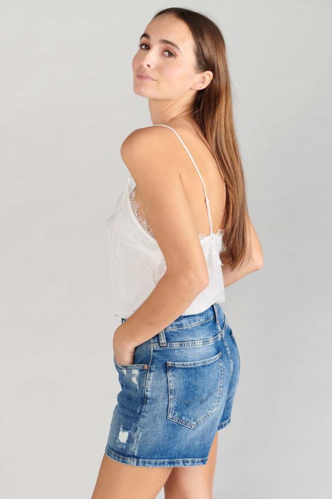 Caraco-Body Luiss aus ungebleichtem Jacquard-Material