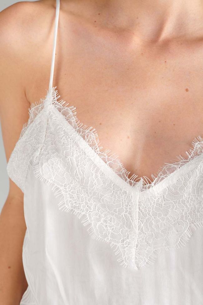 Caraco-Body Luiss aus ungebleichtem Jacquard-Material