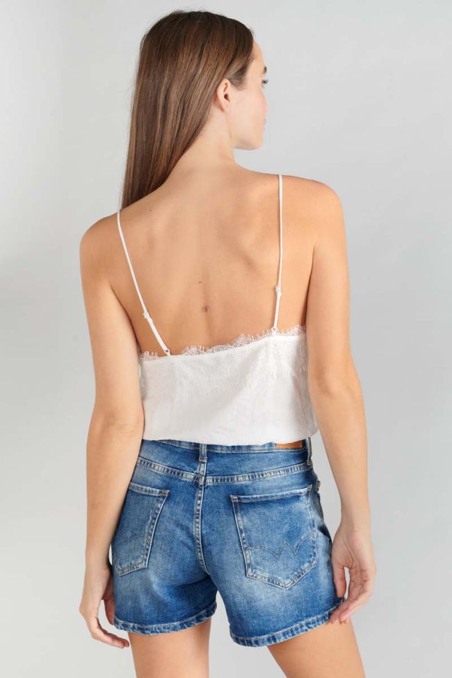 Caraco-Body Luiss aus ungebleichtem Jacquard-Material