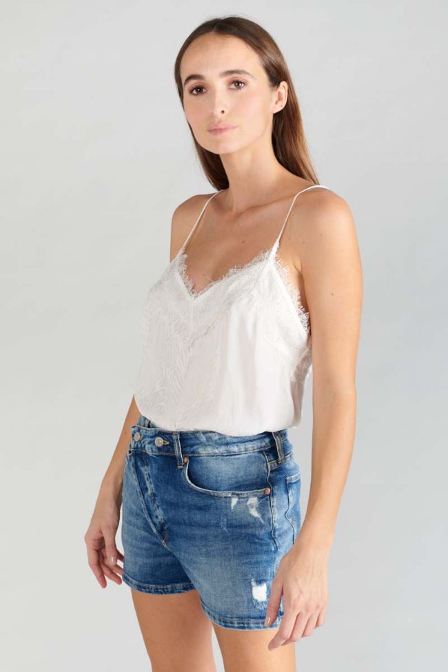 Caraco-Body Luiss aus ungebleichtem Jacquard-Material