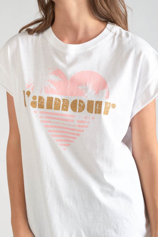 T-Shirt Miya in weiß mit Druck