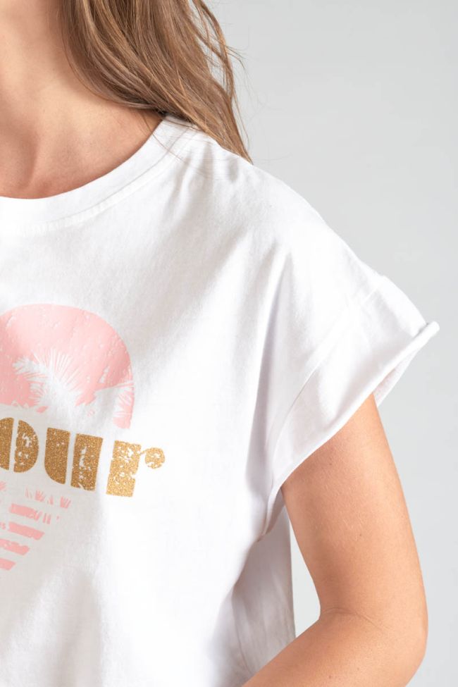 T-Shirt Miya in weiß mit Druck