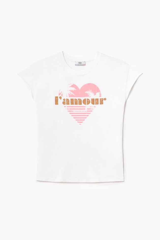 T-Shirt Miya in weiß mit Druck