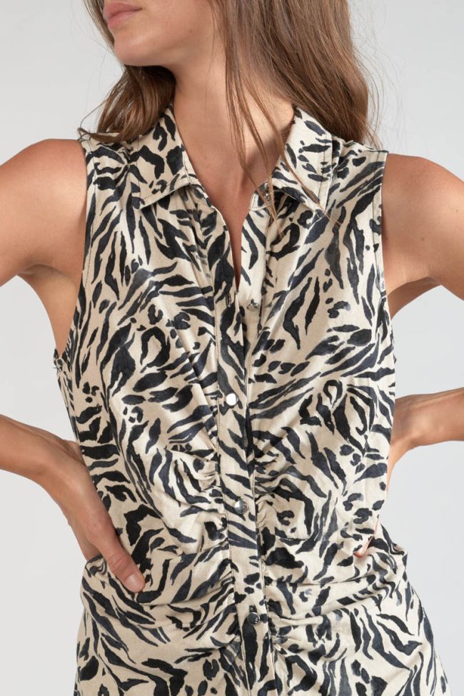 Kleid Muna aus Halbleinen mit Tiermotiv