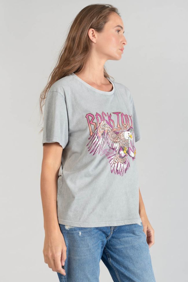 T-shirt Nixon hellgrau verblasst