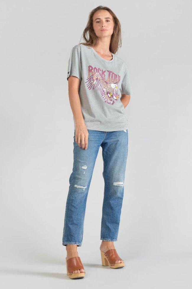 T-shirt Nixon hellgrau verblasst