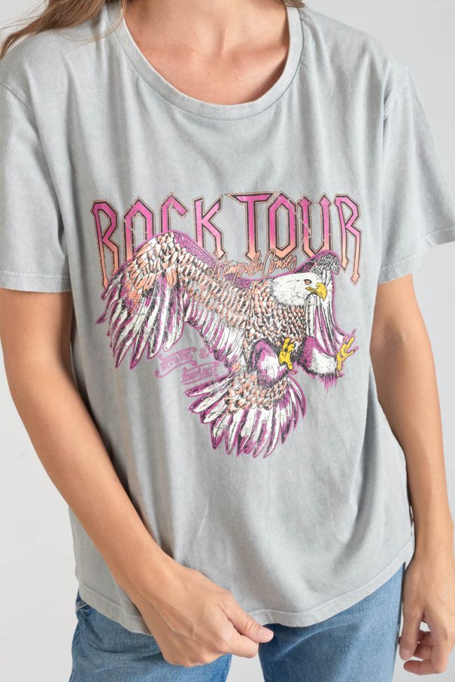 T-shirt Nixon hellgrau verblasst