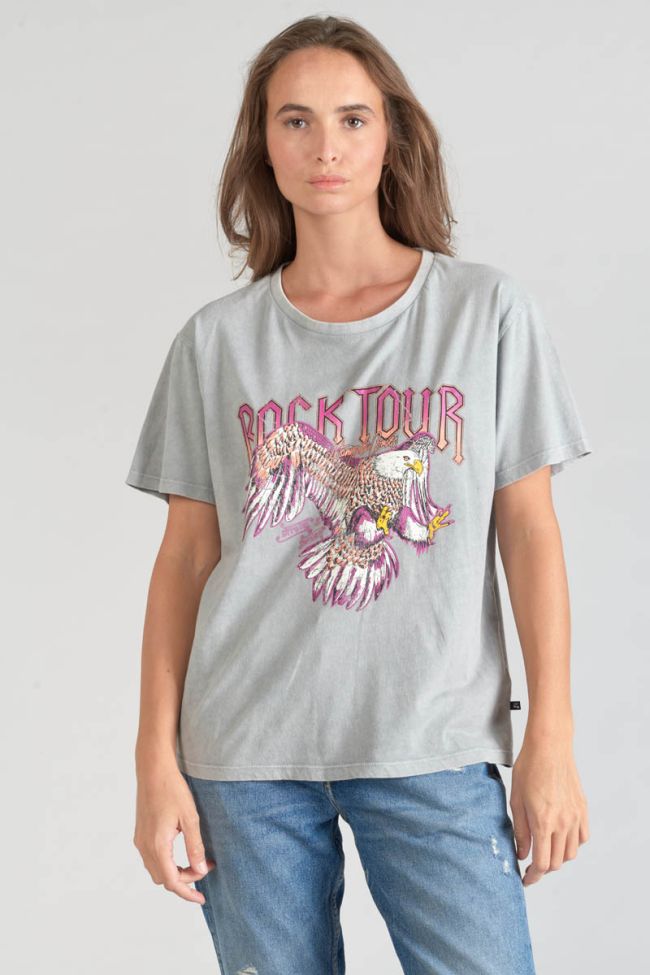 T-shirt Nixon hellgrau verblasst