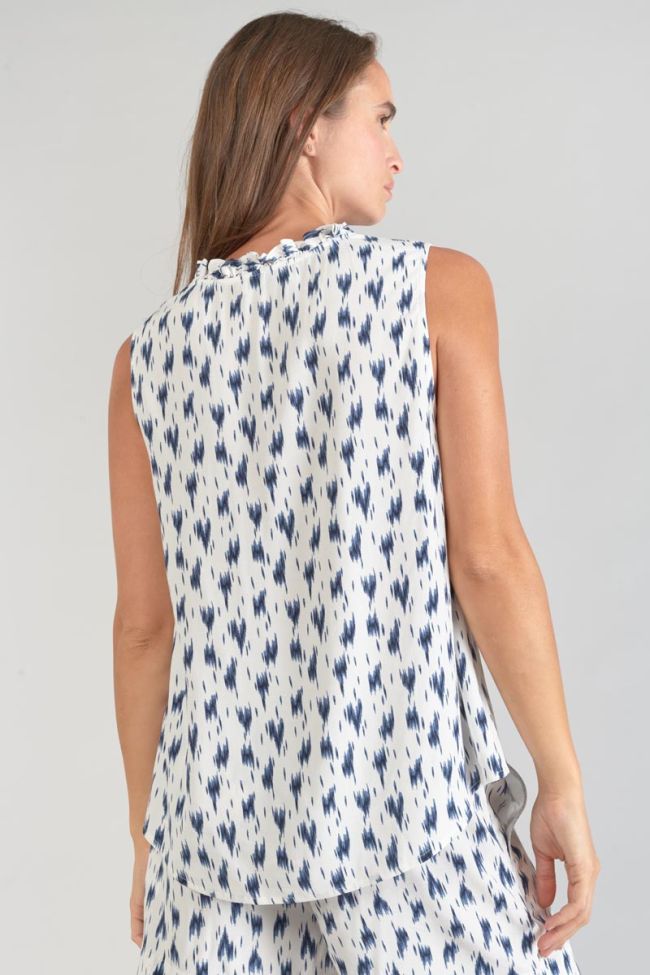 Top Rosita tie and dye blau