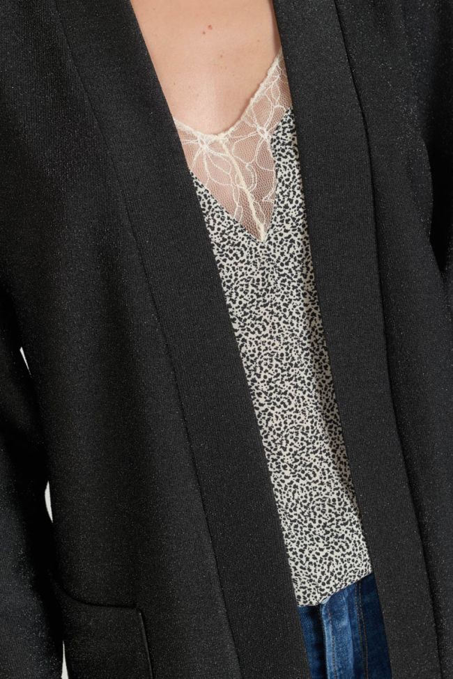 Strickjacke Sobrado in schwarz glänzend