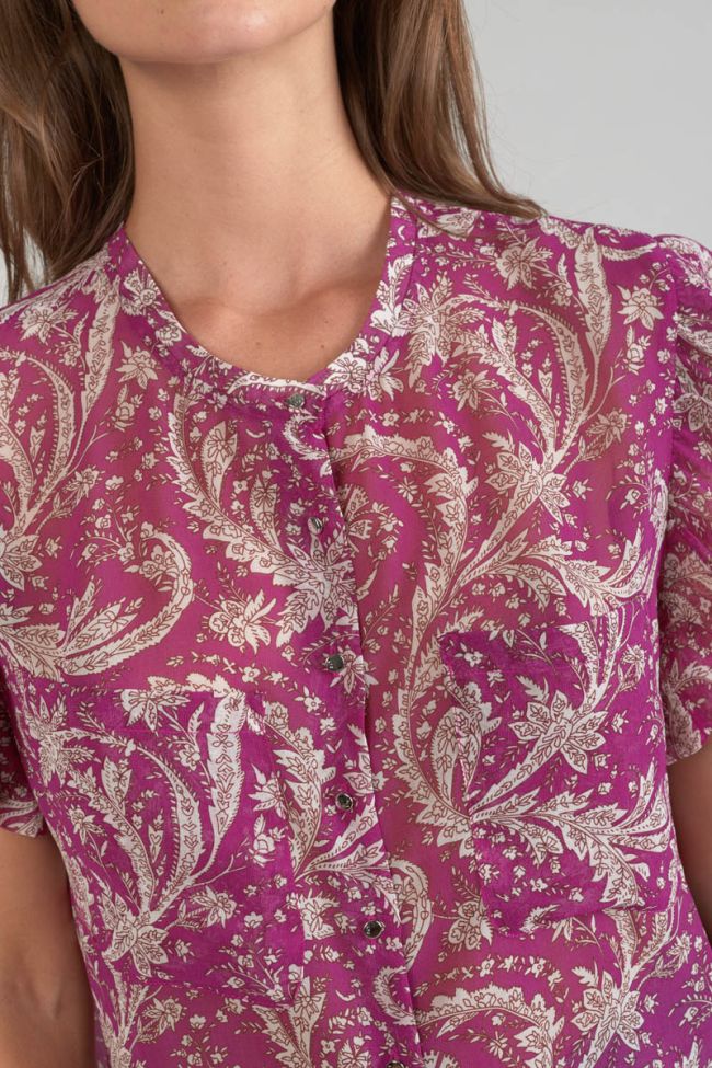 Bluse Suri in Violett mit Paisley-Muster