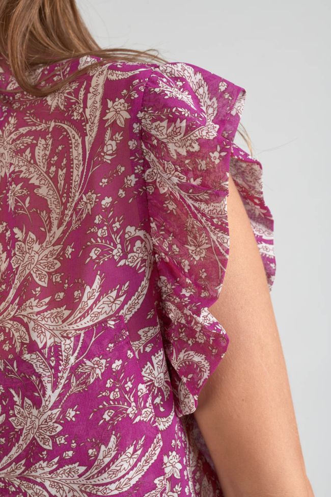 Bluse Suri in Violett mit Paisley-Muster