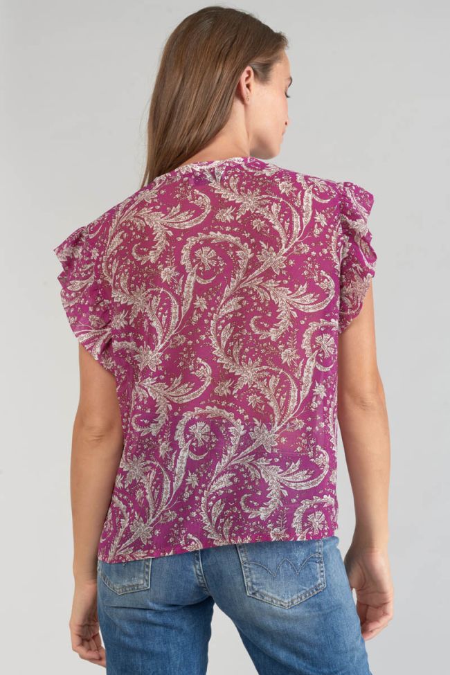 Bluse Suri in Violett mit Paisley-Muster