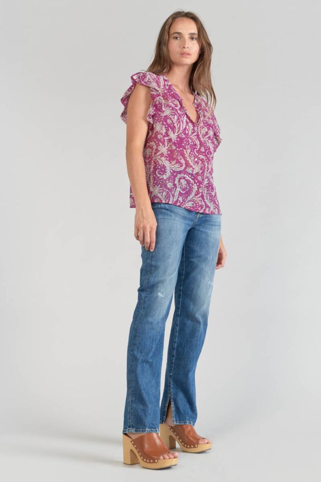 Bluse Suri in Violett mit Paisley-Muster