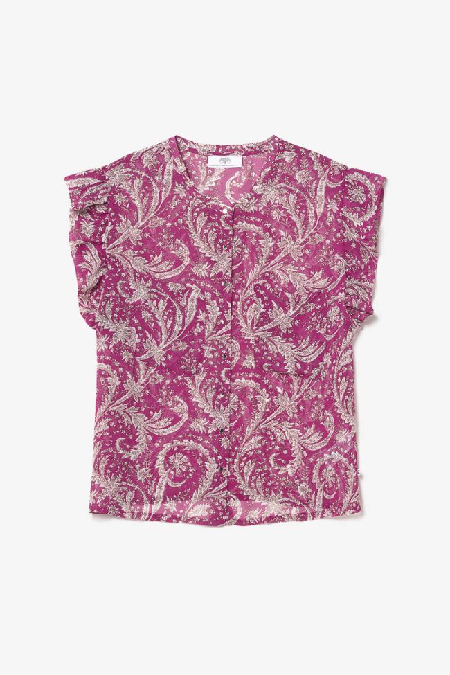 Bluse Suri in Violett mit Paisley-Muster