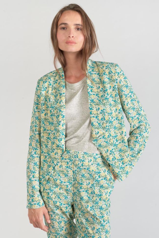 Jacke Tasha mit grün-blauem Blumenmuster