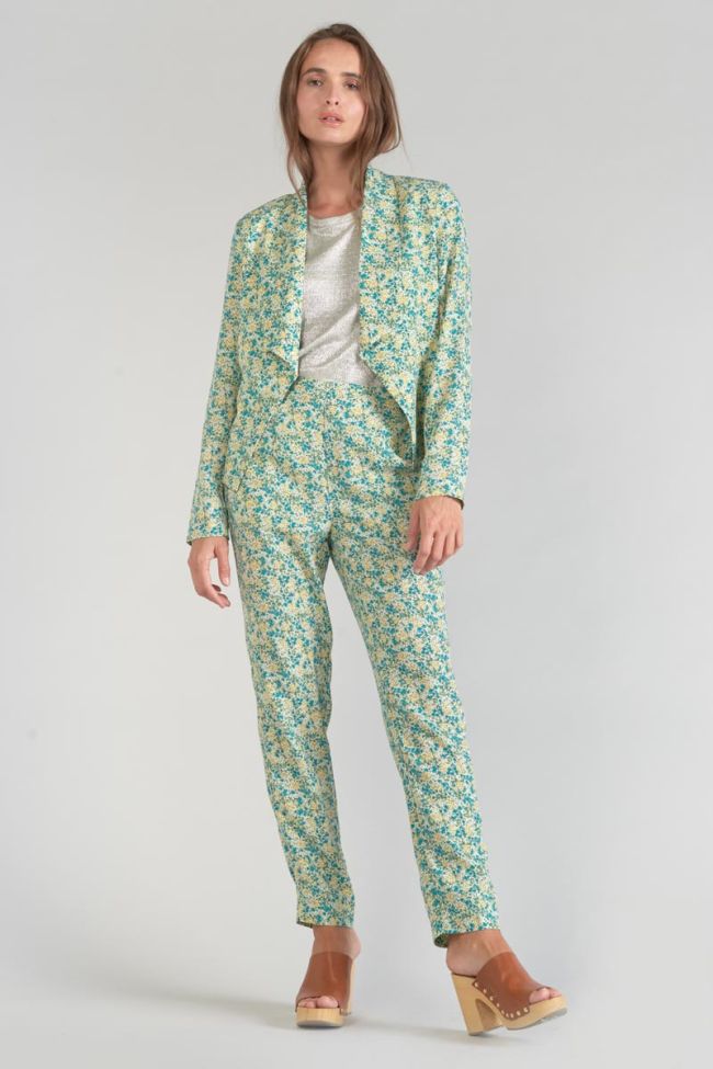 Jacke Tasha mit grün-blauem Blumenmuster