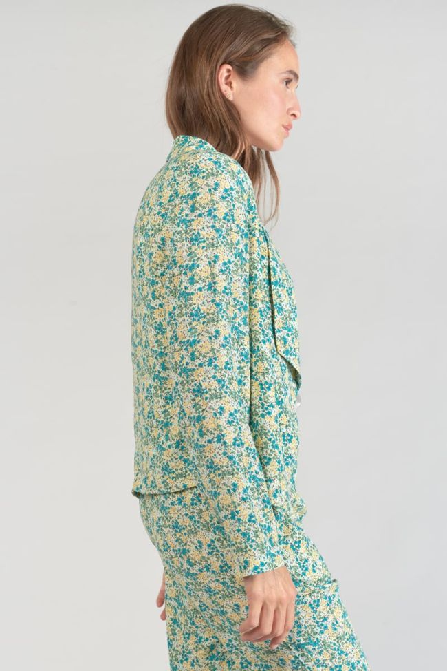 Jacke Tasha mit grün-blauem Blumenmuster