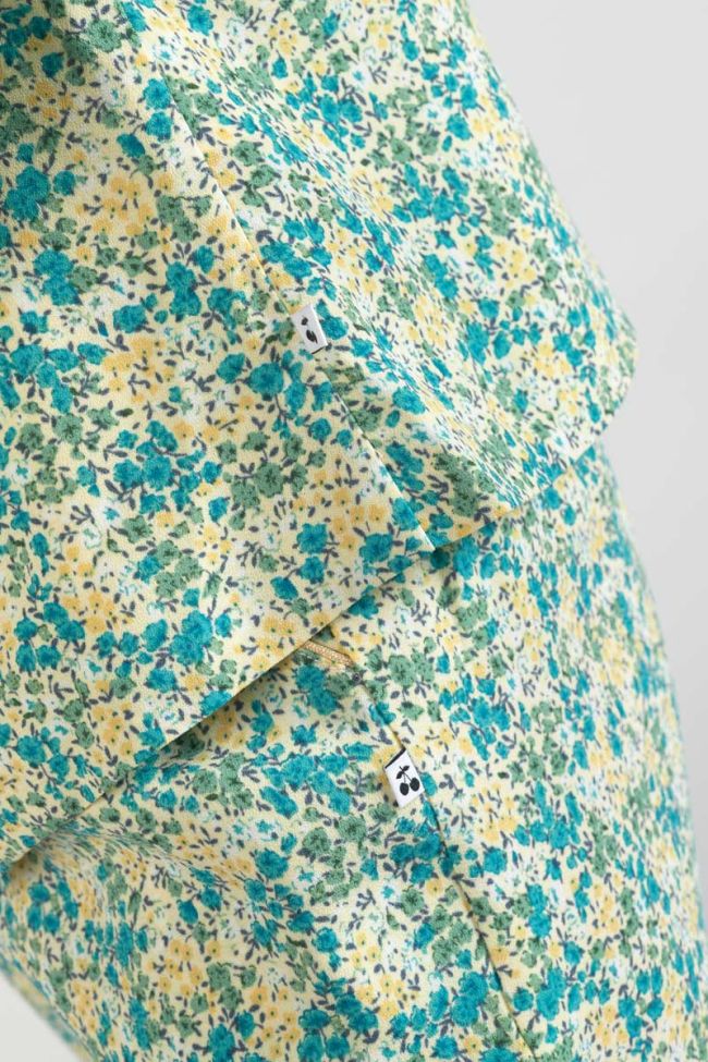 Jacke Tasha mit grün-blauem Blumenmuster