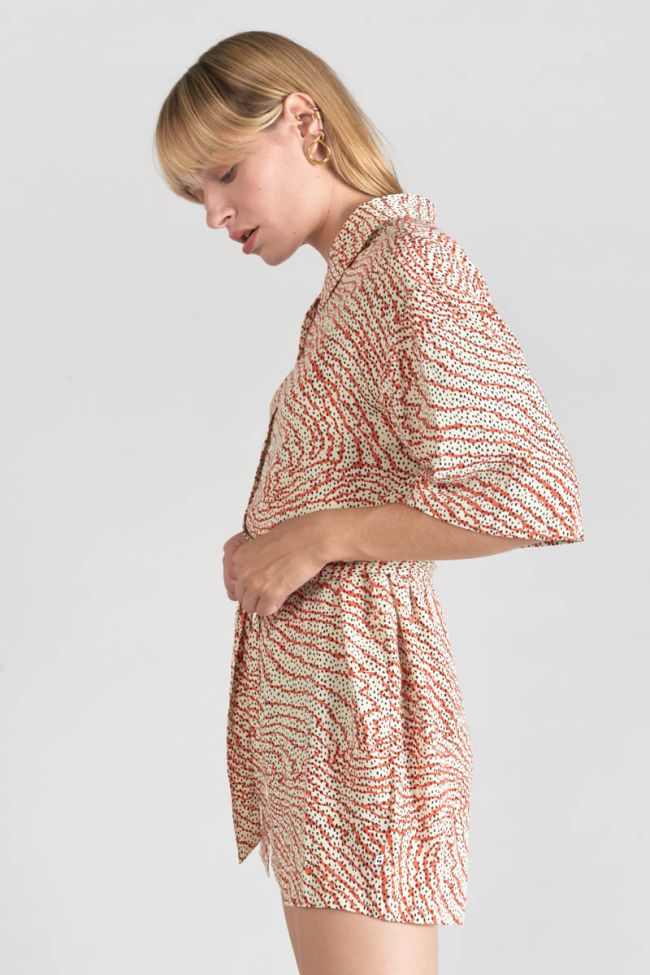 Jumpsuit Zely mit orange-schwarzem Muster