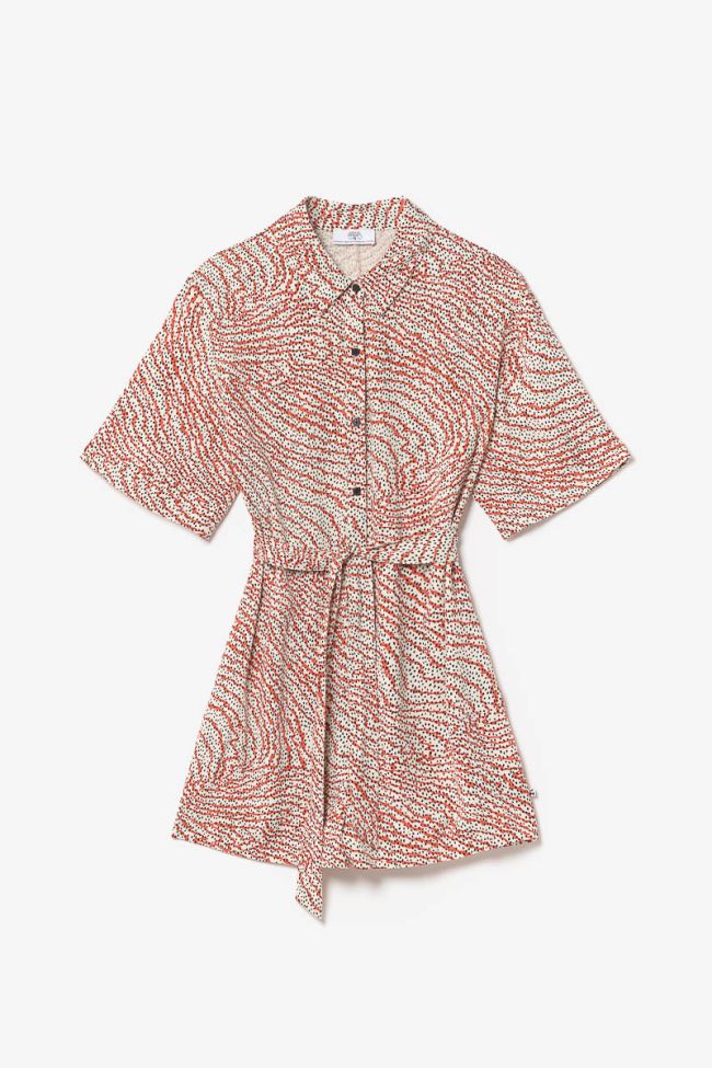 Jumpsuit Zely mit orange-schwarzem Muster