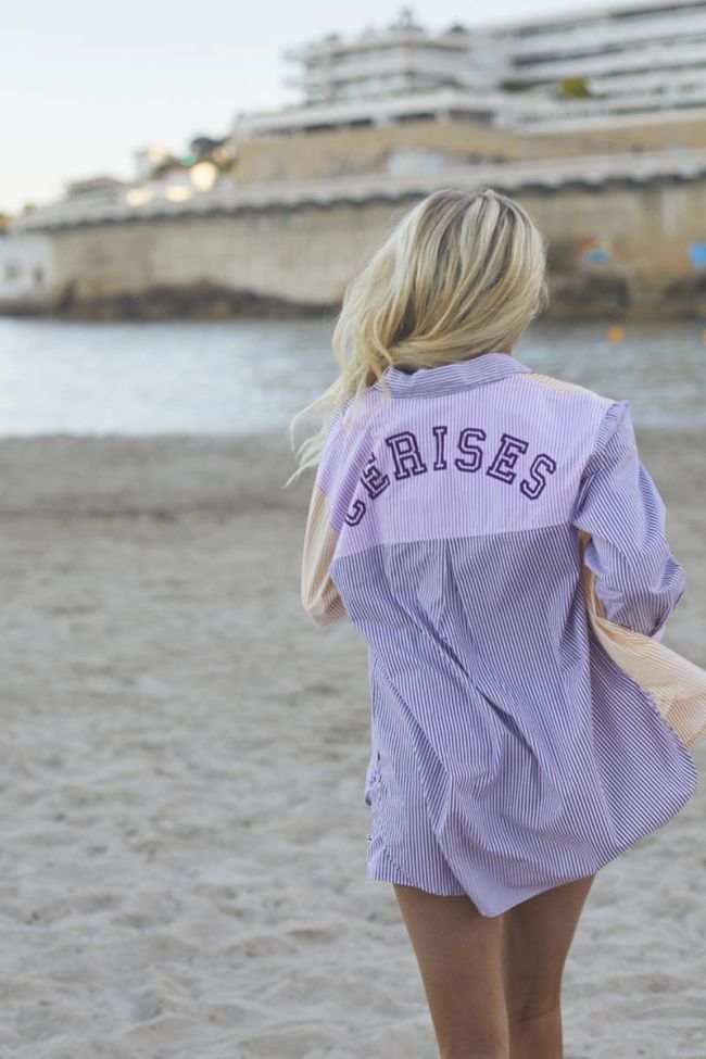 Oversize-Hemd Alizgi mit mehrfarbigen Streifen