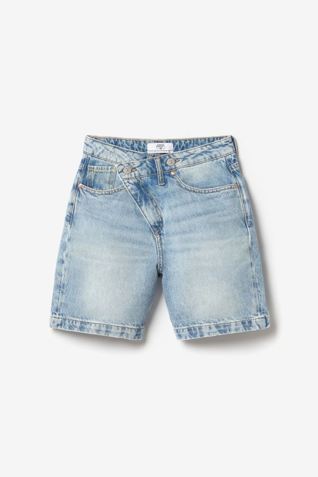 Bermuda Casa aus verwaschenem blauem Jeansstoff