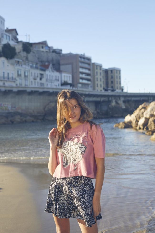 Shorts-Rock Cassandgi mit schwarz-weißem Blumenmuster