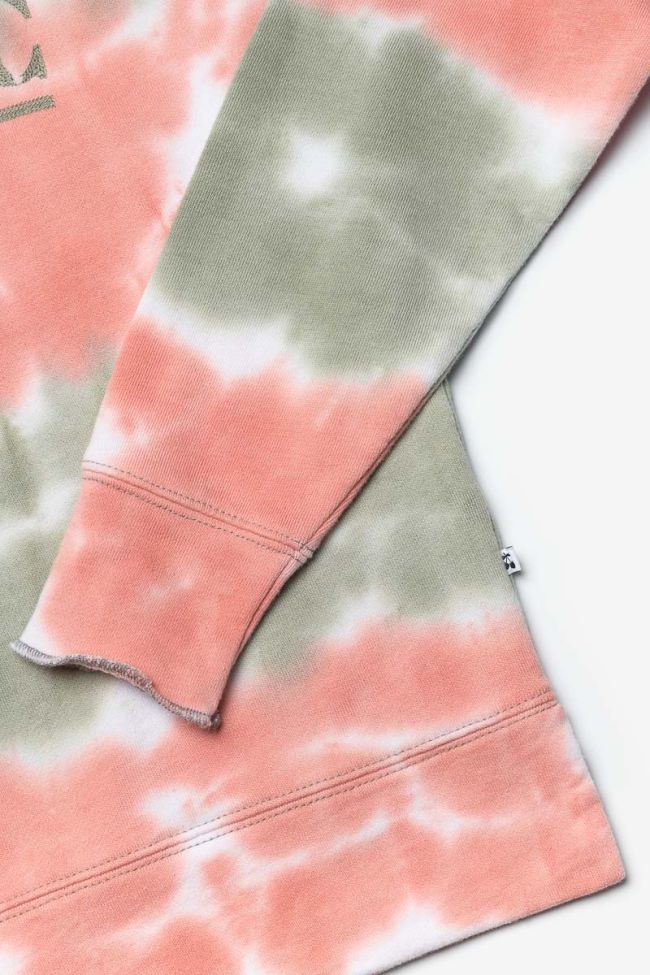 Sweatshirt Fulagi tie and dye in rosa und khaki.