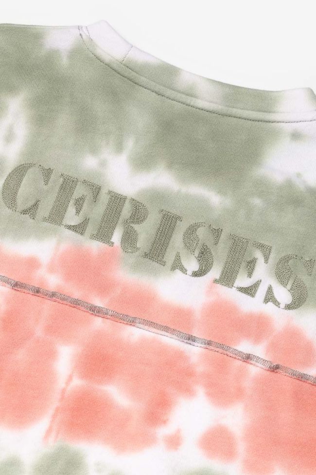 Sweatshirt Fulagi tie and dye in rosa und khaki.