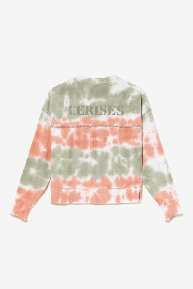Sweatshirt Fulagi tie and dye in rosa und khaki.