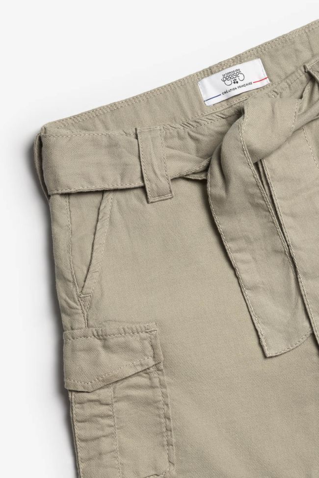 Shorts mit hoher Taille Kally hell khaki