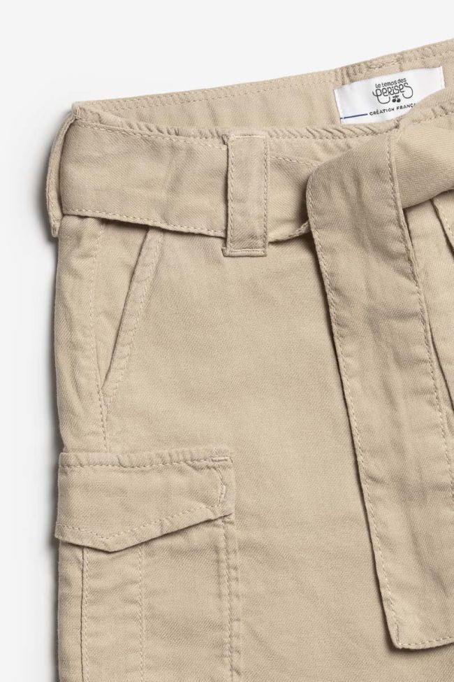 Shorts mit hoher Taille Kally in Sandbeige