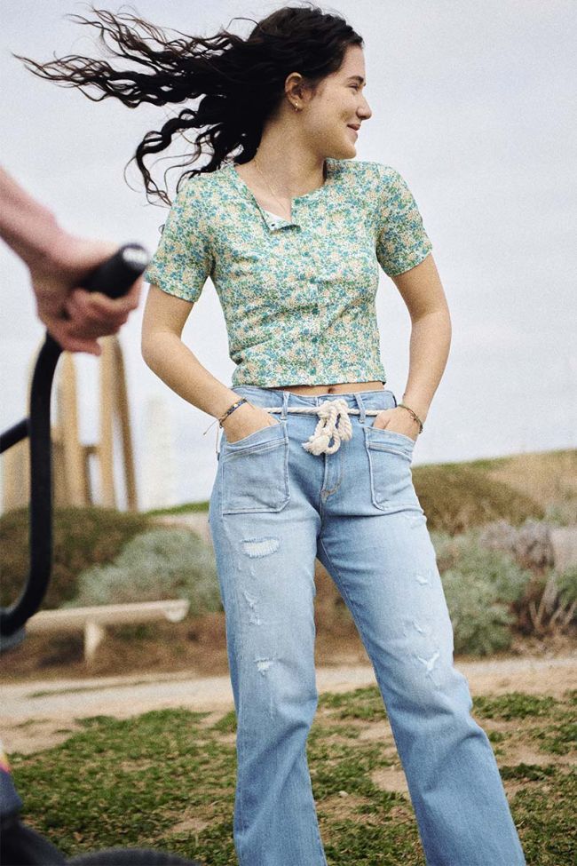 Jeans regular Precia 7/8 destroy blau Nr.4