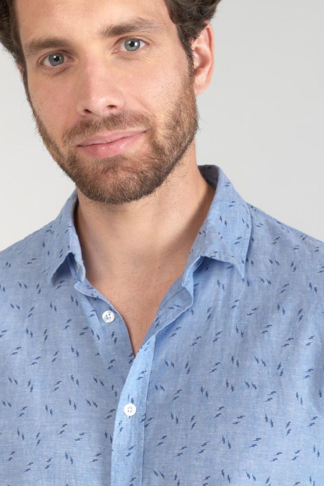 Hemd Arpe aus gemischtem Leinen in Hellblau