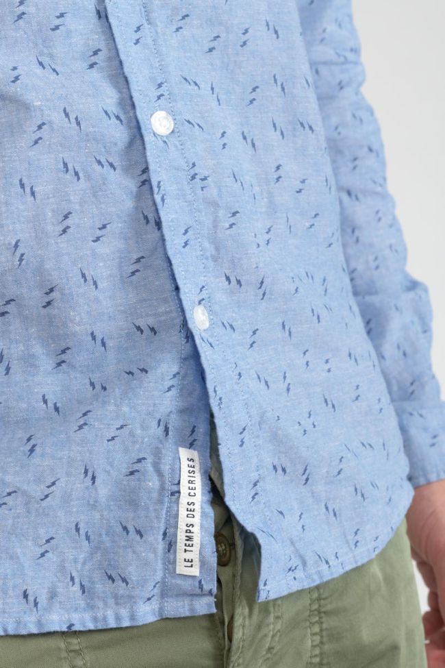 Hemd Arpe aus gemischtem Leinen in Hellblau