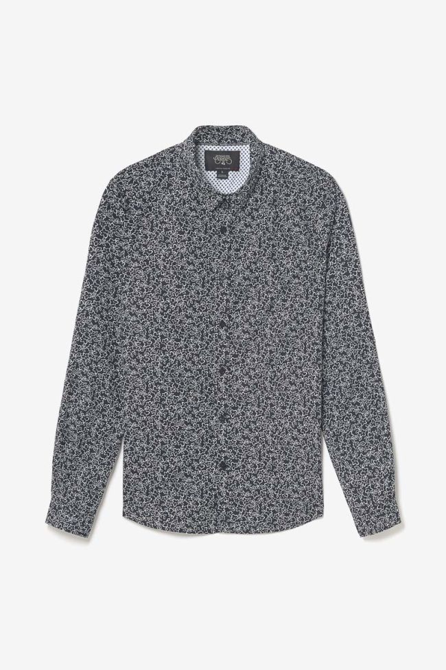 Hemd Fibor mit schwarz-weißem Blumenmuster