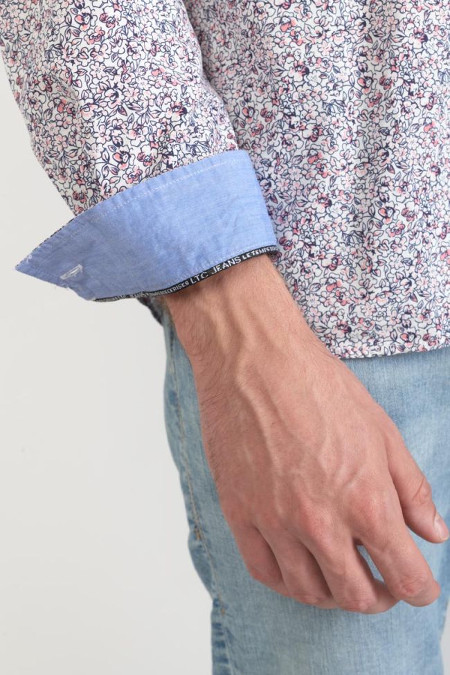 Hemd Flam mit rosafarbenem Blumenmuster