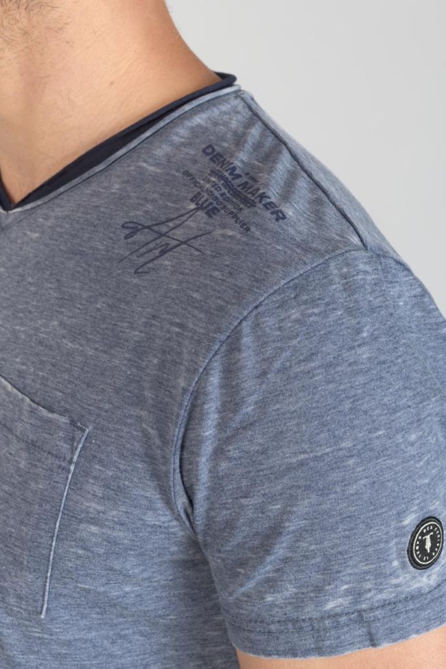 T-Shirt Mavoc in verwaschenem meliertem in blau