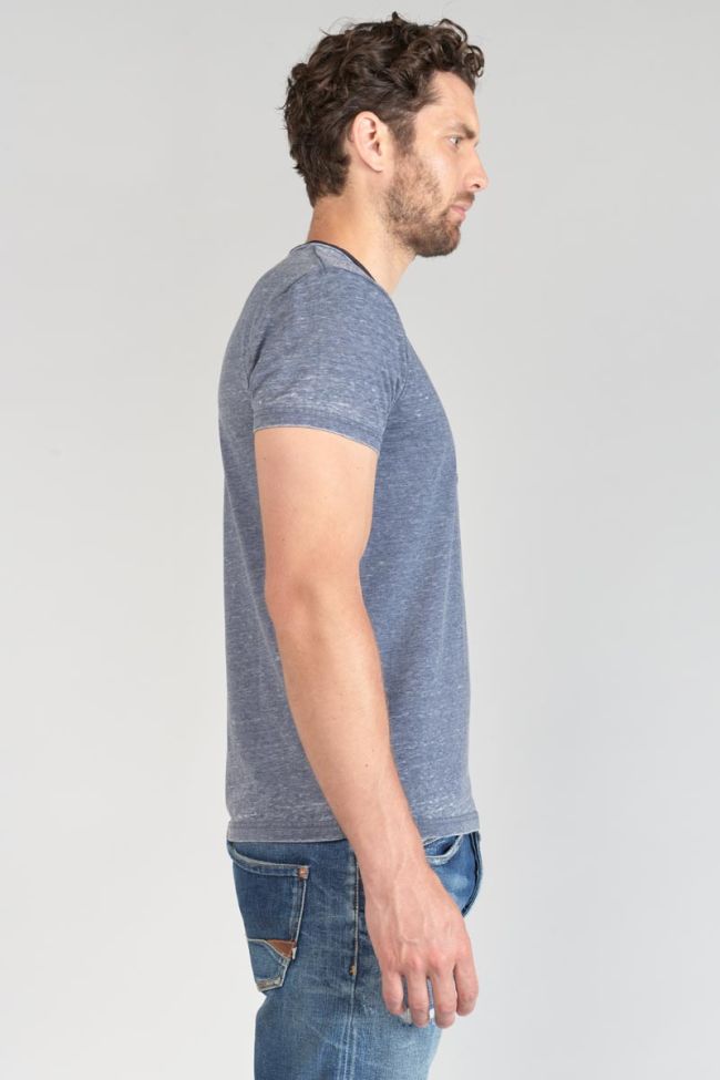 T-Shirt Mavoc in verwaschenem meliertem in blau