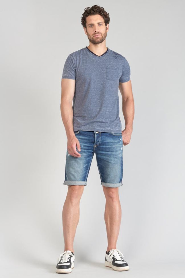 T-Shirt Mavoc in verwaschenem meliertem in blau