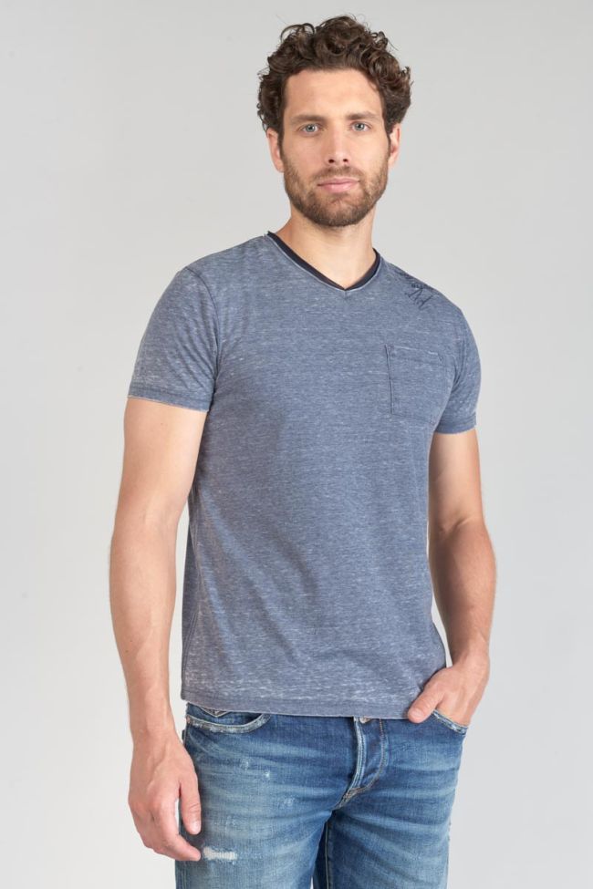 T-Shirt Mavoc in verwaschenem meliertem in blau