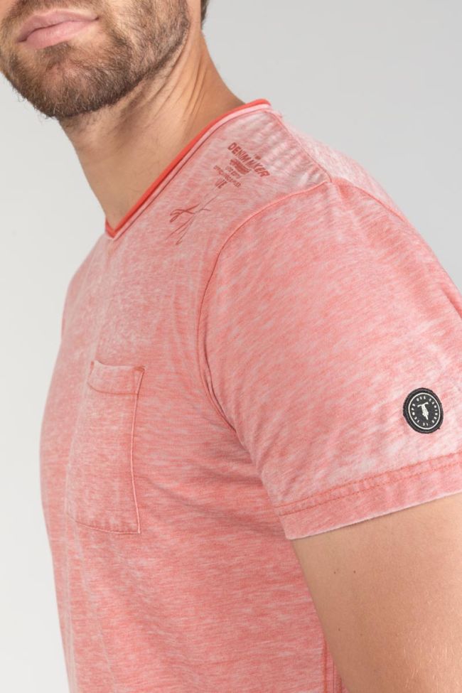 T-Shirt Mavoc in verwaschenem meliertem in rot