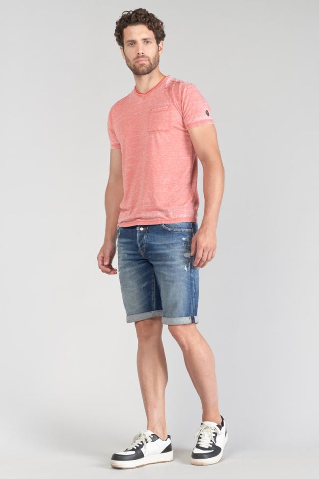 T-Shirt Mavoc in verwaschenem meliertem in rot