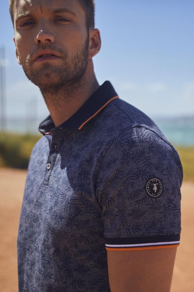 Poloshirt Nevor Jacquard mit Blättermuster