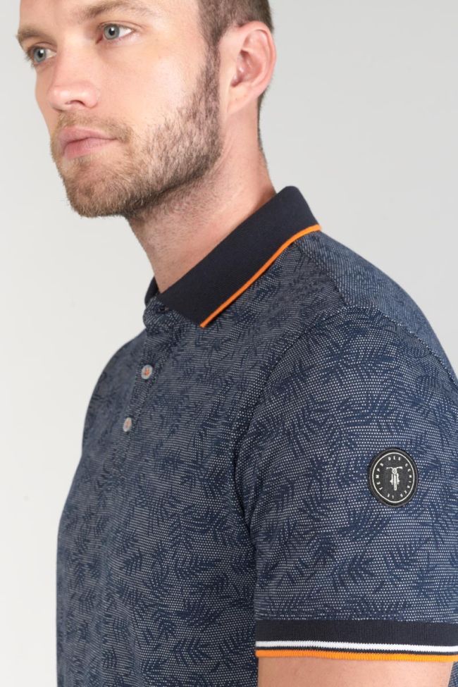 Poloshirt Nevor Jacquard mit Blättermuster
