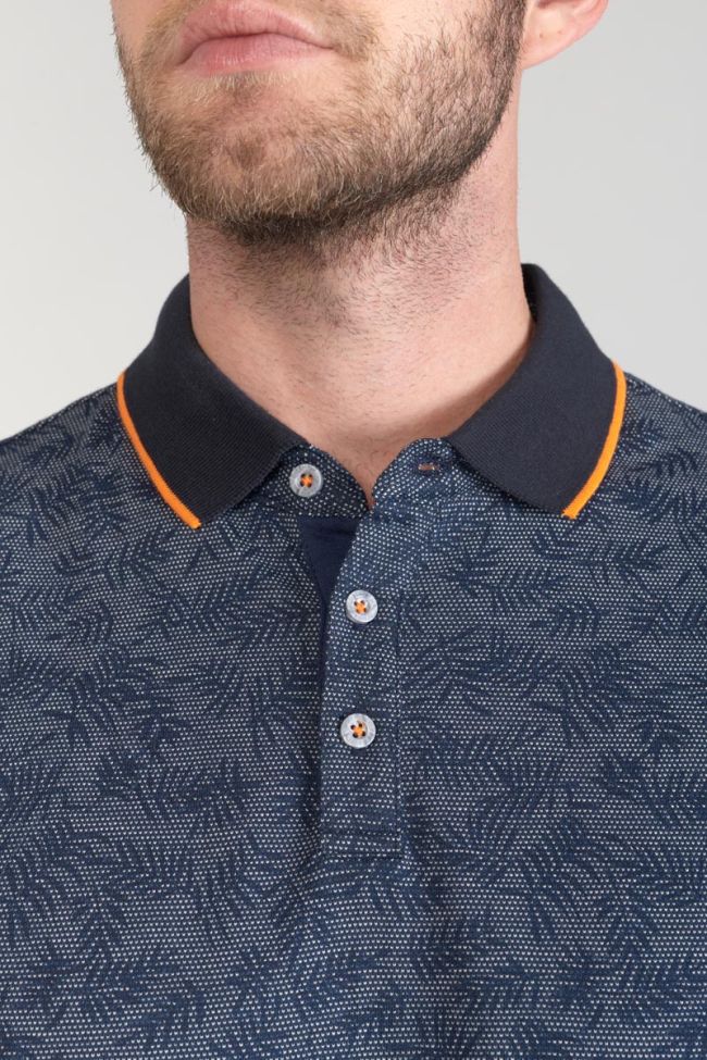Poloshirt Nevor Jacquard mit Blättermuster
