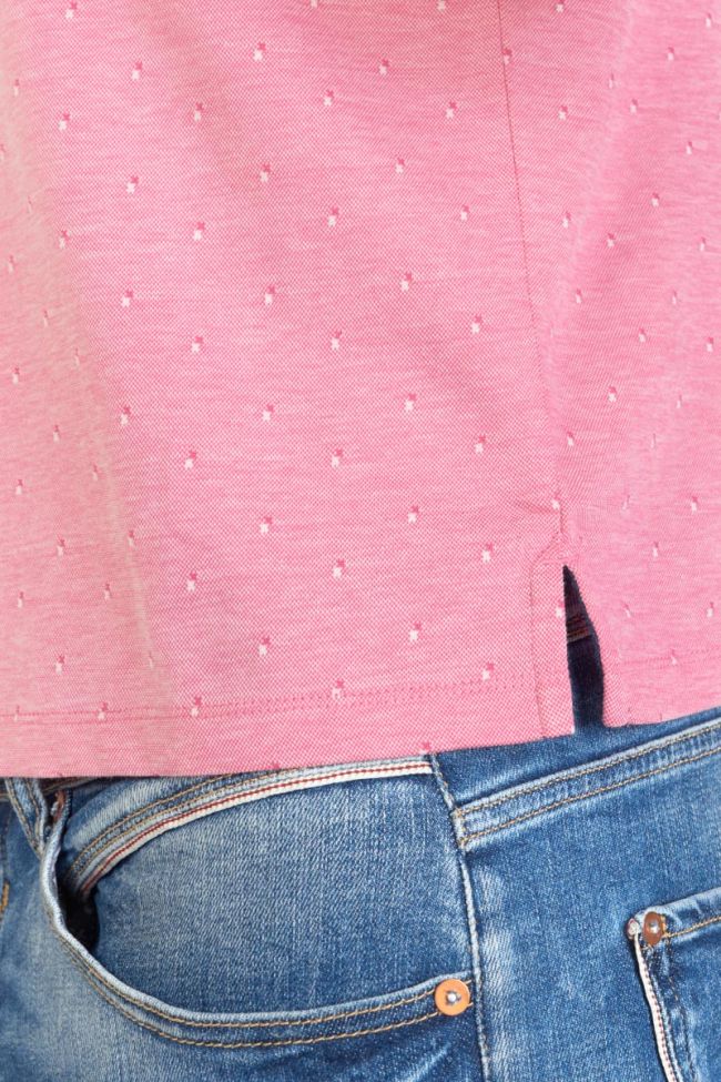 Polo-Shirt Novil aus rosafarbenem Jacquard